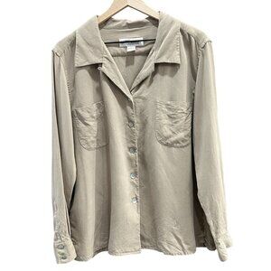 3/$30 Women's Norm Thompson Portland Oregon 100% Silk Button-Up Shirt,‎ Size 18